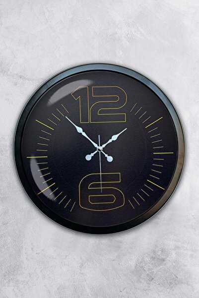 AİB STORE هدية ساعة حائط معدنية سوداء كلاسيكية مقاس 40 سم