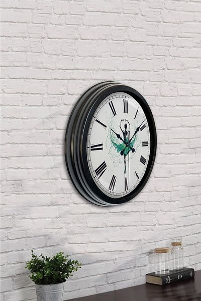 Kasva Concept Gift 40 cm Black Metal Dance Wall Clock