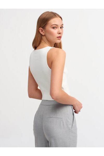 Dilvin 1027 Crew Neck Knitwear Sweater-ecru