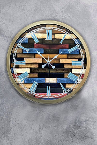 Dream Gift ساعة حائط خشبية معدنية عتيقة مقاس 40 سم