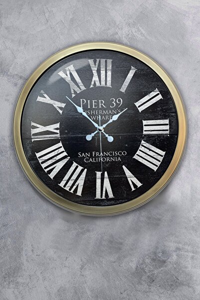 Kasva Concept ساعة حائط سان فرانسيسكو معدنية عتيقة مقاس 40 سم