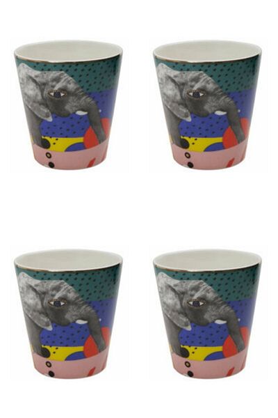 Porland Wild Life Elephant Glass 320cc 4-pack