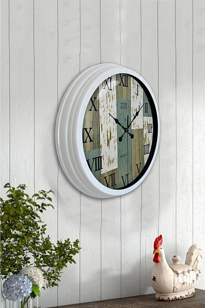 Kasva Concept Gift 40 cm White Metal Roman Wall Clock