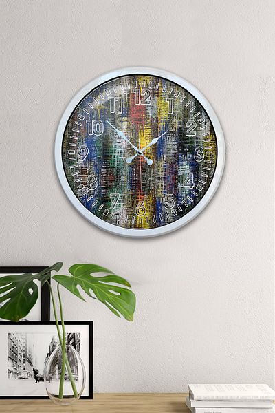 Kasva Concept Gift 40 cm White Metal Colored Wall Clock