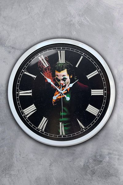 Kasva Concept Cadou 40 Cm Ceas de Perete Joker Metal Alb