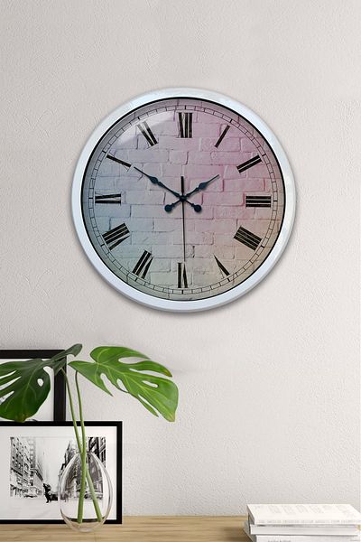 Kasva Concept Gift 40 cm White Metal Aegean Wall Clock