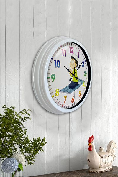 Kasva Concept Gift 40 cm White Metal Children's Room Wall Clock
