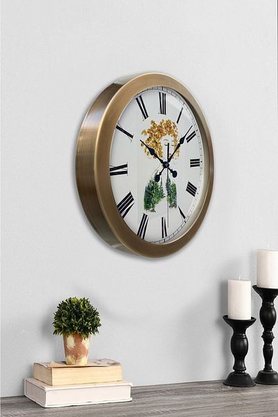 Kasva Concept Gift 36 cm Antique Metal Object Wall Clock