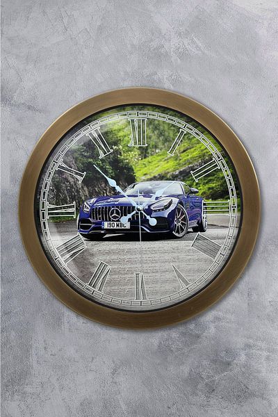 Kasva Concept Gift 36 cm Antique Metal Mercedes Wall Clock