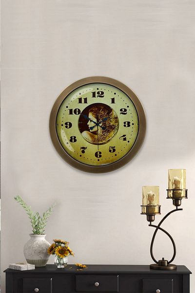 Kasva Concept Gift 36 cm Antique Metal Old Wall Clock