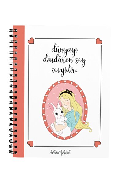Bikutumutluluk Gift - N038 A5 Design Spiral Notebook - Alice Red Cover