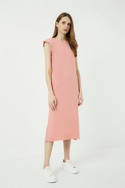 Vis a Vis Damen Puder Bequemes Gepolstertes Kleid