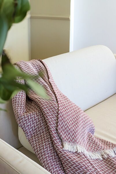 Mahmi Pamuk Kaymaz Koltuk Çekyat Örtüsü 170 X 210 Cm Gül Kurusu