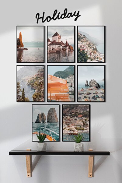 ÖZCANLAR ÇERÇEVE Holiday Temalı Çerçevesiz Çerçeve Görünümlü Italya 9 Parça K...