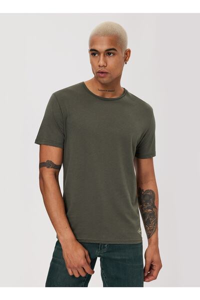 Lee Cooper تي شيرت رجالي كاكي برقبة دائرية 232 Lcm 242061 Gael Khaki