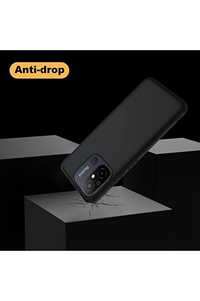 m.tk moveteck Xiaomi Redmi 12c Uyumlu Kılıf Soft Yumuşak Silikon + 9h Ekran Koruyucu Set Kamera Çıkıntılı Korumalı