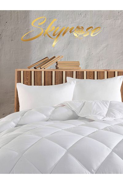Skyrose Microfiber Double Quilt - 195x215 Cm, 300 Gr/m2, White Hotel Quilt
