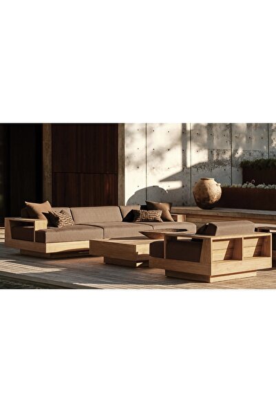 Latanwood Nicole Ahşap Lüx Oturma Grubu