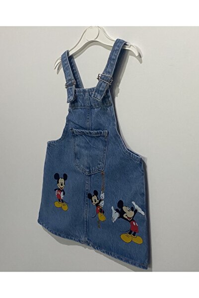 The Moda Kız Çocuk Baskılı Kot Salopet Jile