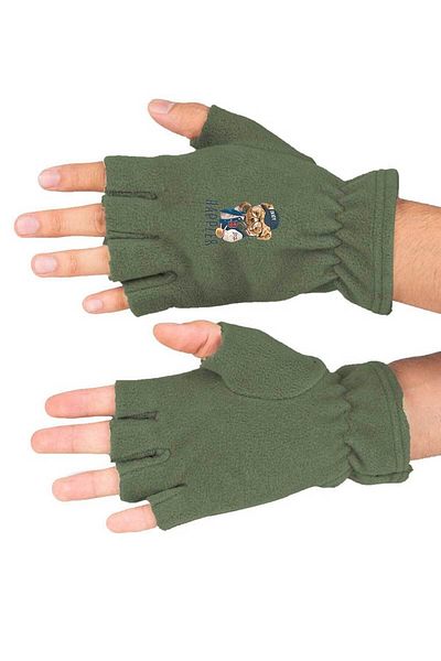herotasarım Winter Happier Printed Cutout Fleece Gloves - Bll3573