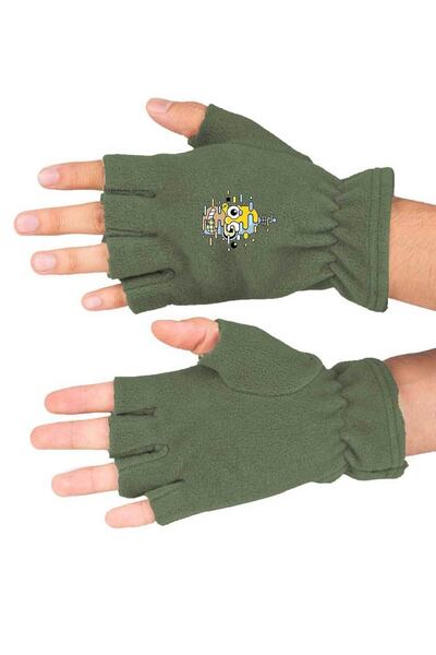 herotasarım Χειμερινά γάντια με στάμπα Simpson Fleece - Μοντέλο με κοψίματα B...