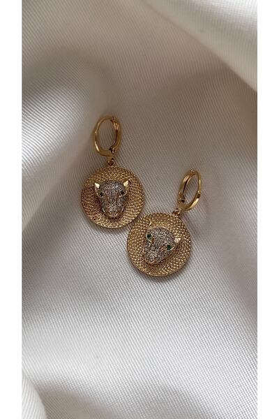 Vi store أقراط النمر الزمرد العينين