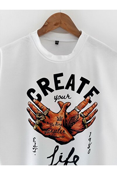 SWOOPS Outdoors Ανδρικό κοντομάνικο μπλουζάκι Create Gang Oversize με στάμπα από βαμβακερό λαιμόκοψη