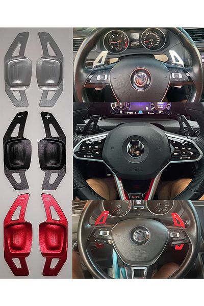 vagparts Golf Mk8 Silver F1 Shift Earbuds - Golf 8 F1 Steering Wheel Earbud Pedal