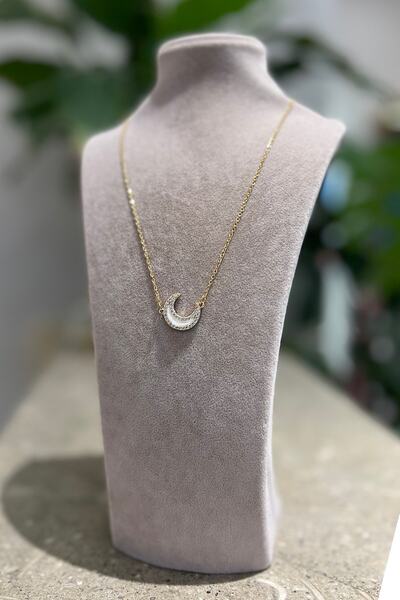 yucelique Crescent Design 316l Steel Necklace