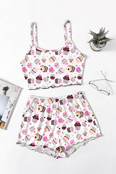 PEMBİŞ HOMEWEAR طقم شورت فايلا كب كيك سوبر سوفت