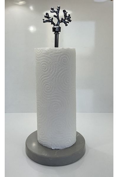 bemdesign Marble Decorative Roll Paper Towel Holder Bathroom - Kitchen Organizer - Platinum