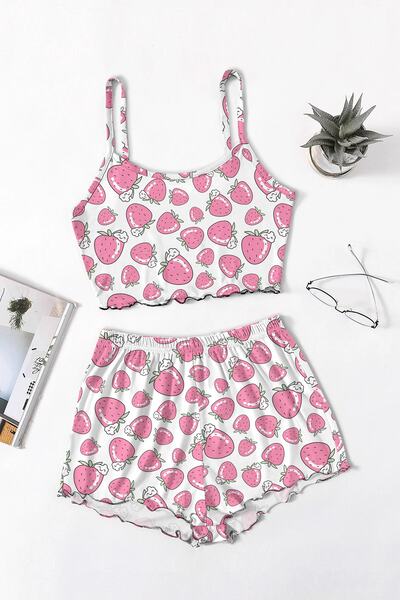 PEMBİŞ HOMEWEAR Favela Strawberry Supersoft Shorts Kit