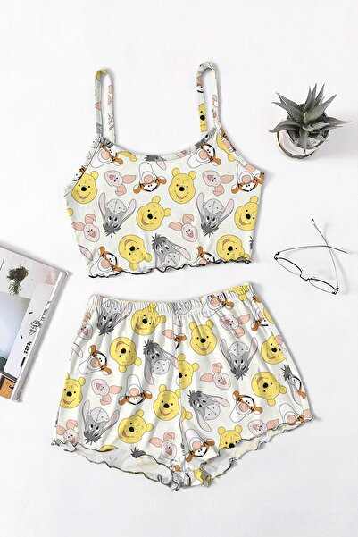 PEMBİŞ HOMEWEAR Favela Winnie The Pooh 3 Süpersoft Şort Takımı