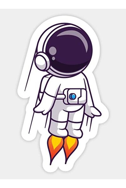 MegaSticker ملصق زجاجي لرائد فضاء يطير بالسيارة والدراجة النارية والخوذة والل...