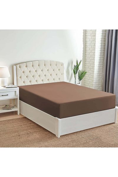güllüce ev tekstil ürünleri Fitted Sheet Dark Brown