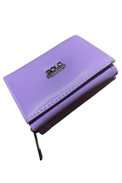 Elif Faux Leather Women's Wallet with Snap Closure and Zipper Lilac308217
