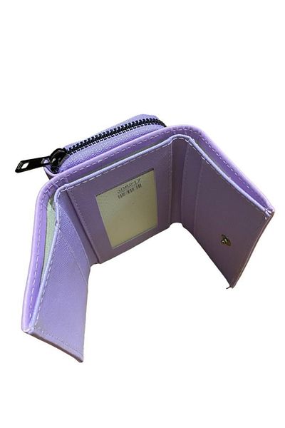 Elif Faux Leather Women's Wallet with Snap Closure and Zipper Lilac308217