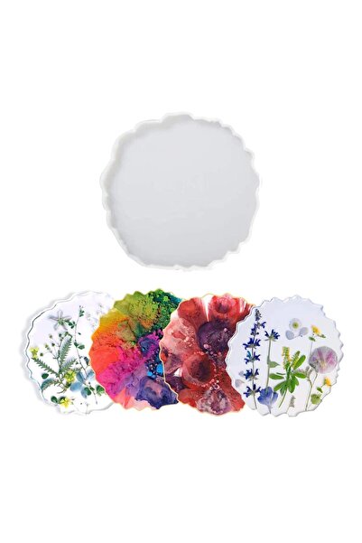 Getshop Epoksi Dalgalı Bardak Altı Silikon Kalıbı 13.5x13.5x0.5cm Em253