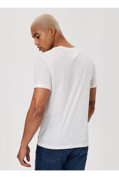 Lee Cooper Ποδηλατική λαιμόκοψη - Λευκό ανδρικό μπλουζάκι, 232 cm | 242061 Γκέιλ