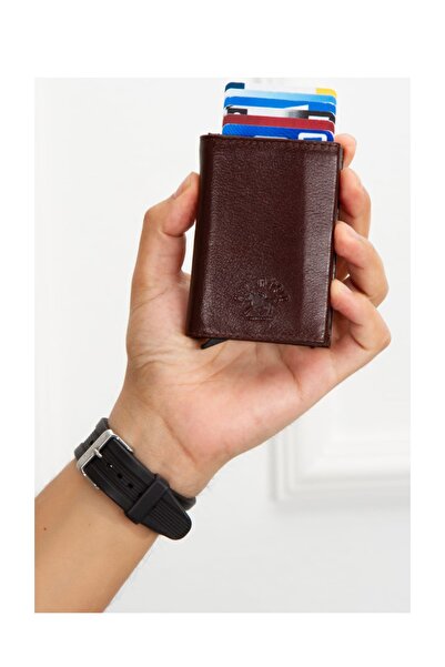 Newish Polo Hakiki Deri Mekanizmalı Cüzdan Kredi Kartlık