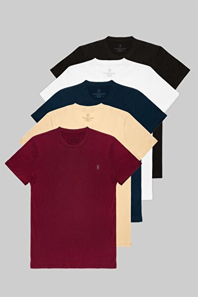 MAXIMILLIAN Tricou bărbați burgundă bej bleumarin alb negru cu formă normală ...