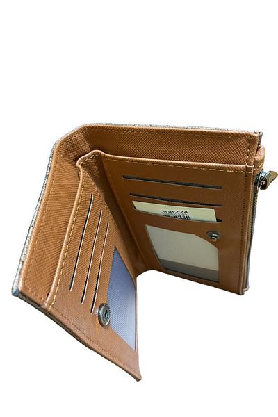 Elif Faux Leather Women's Wallet with Embossed Lettering Metalic Copper308224