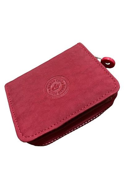Elif Zippered Textile Women's Wallet with Snap Closure Red308227