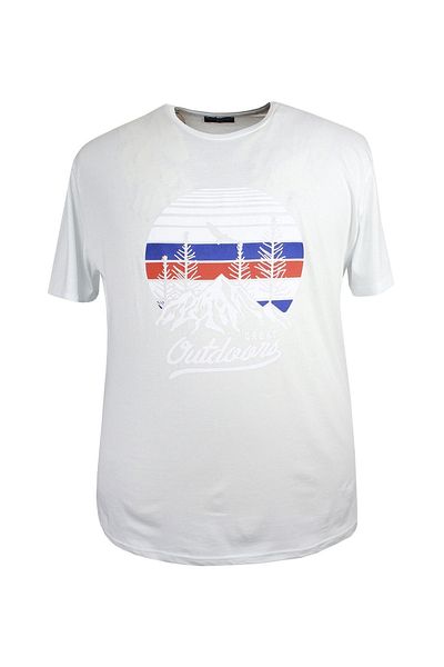 marufshop Ανδρικό μπλουζάκι με στάμπα μεγάλου μεγέθους με λαιμόκοψη