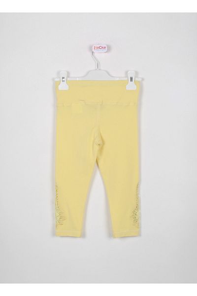 incity Girl's Yellow Tights with Lace Detail