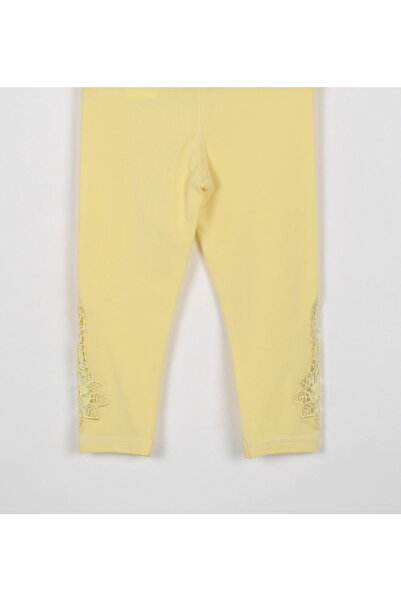 incity Girl's Yellow Tights with Lace Detail
