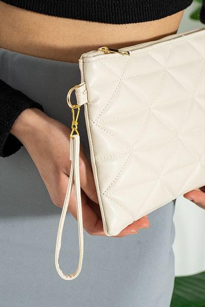 bibags Βραδινή τσάντα Clutch Clutch Bag Cream Quilted Portfolio