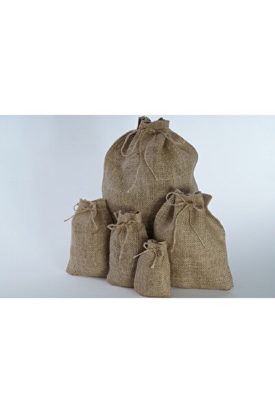 İSTANBUL SANDALET 10 Adet 20 X 30 Cm Doğal Ürün Jut Kese Hediye Kabuklu Ceviz Torbası