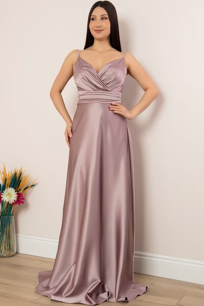 PULLIMM Saten Askılı Elbise 13384