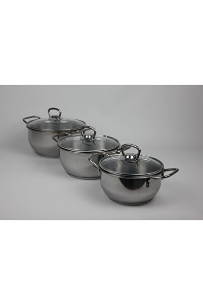 schef mutfak 3'lü Çelik Güveç 14cm-16cm-18cm